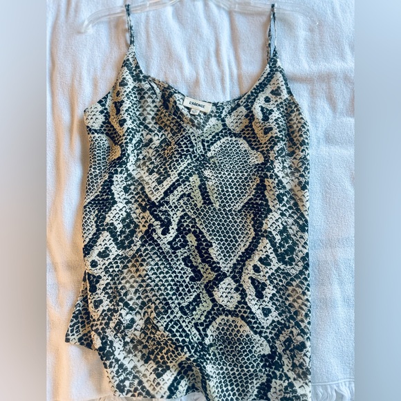 L’Agence Gabriella V Neck Silk Cami in Snake Print - Picture 7 of 11